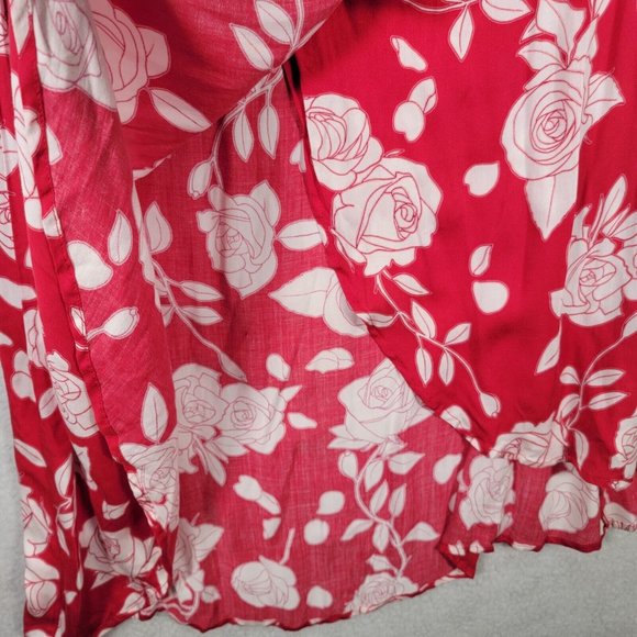 NWT Disney by MinkPink Enchanted Rose Floral Print Ruffled Sexy Wrap Dress - Picture 7 of 16